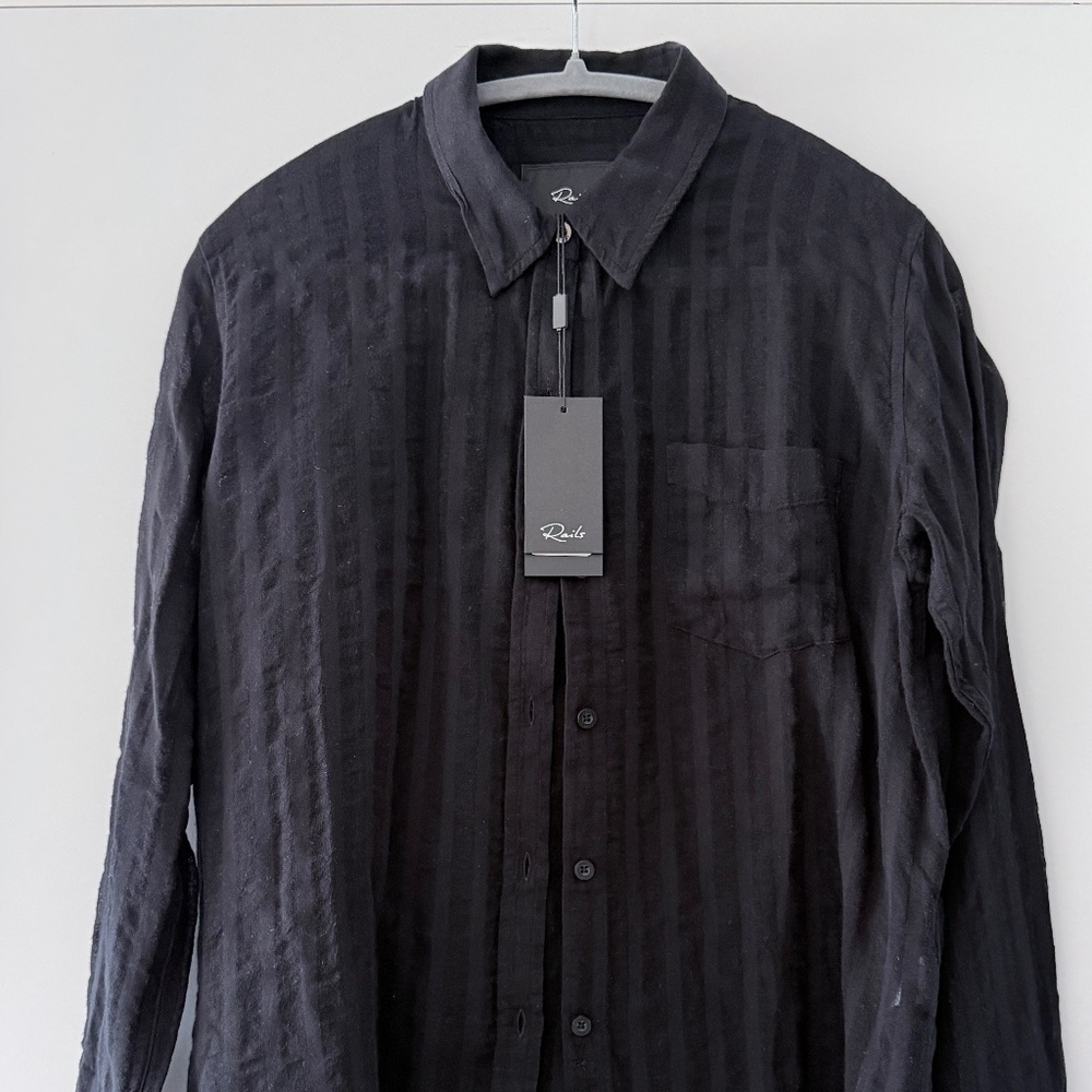 NEW Rails Charli Shirt β Black Shadow Stripe β Size Medium β NWT - Picture 12 of 15